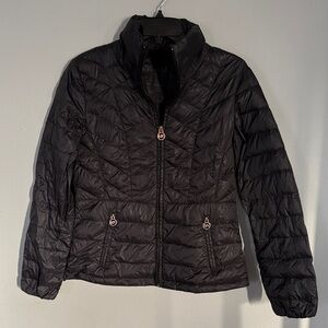 Women's Black Michael Kors Packable Down Quilted Jacket Size Small